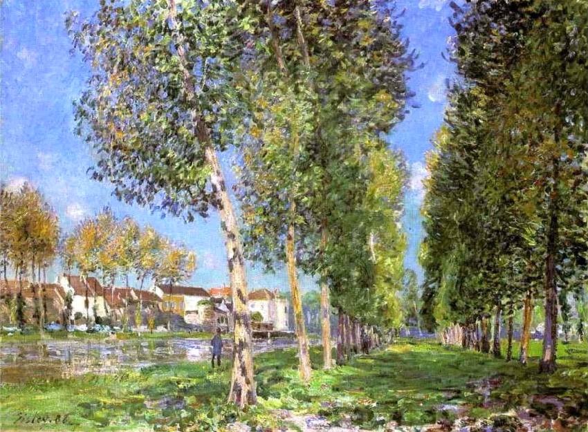 All&eacute;e de peupliers &agrave; Moret-sur-Loing par Alfred Sisley