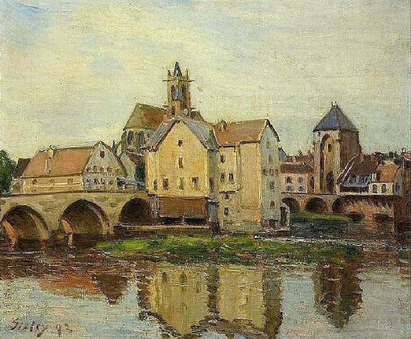 Moret-sur-Loing l'apr&egrave;s-midi par Alfred Sisley