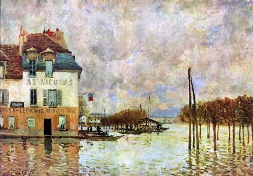 M'inondation &agrave; Port Marly par Alfred Sisley