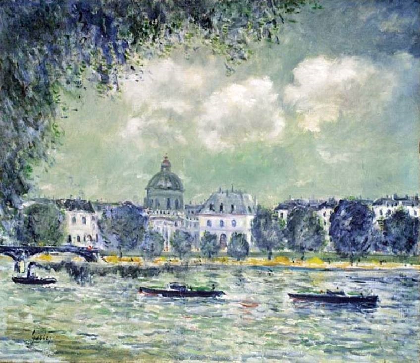 La Seine et  l'Institut de France par Alfred Sisley