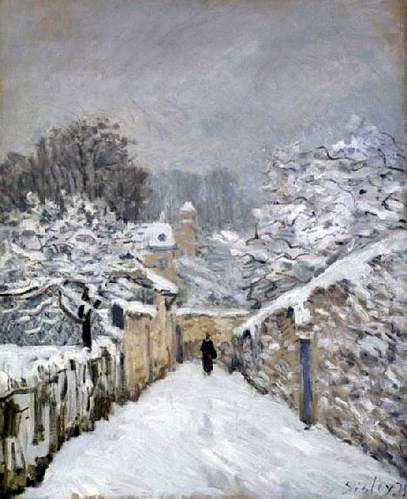 La neige &agrave; Louveciennes par Alfred Sisley