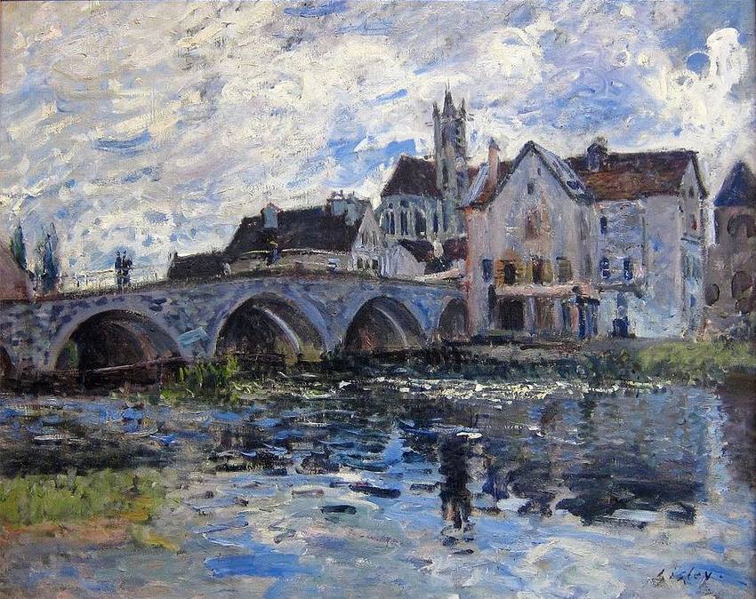 Pont de Moret-sur-Loing, effet d'orage par Alfred Sisley