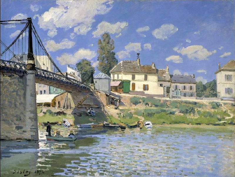 le pont de Villeneuve-la-Garenne par Alfred Sisley