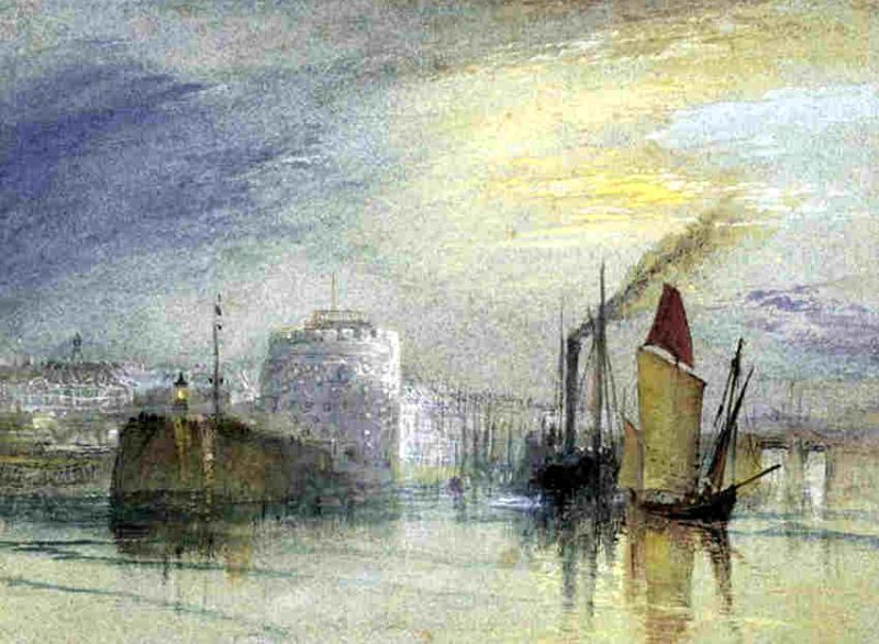 Le Havre, sunset in  the port  by William Turner