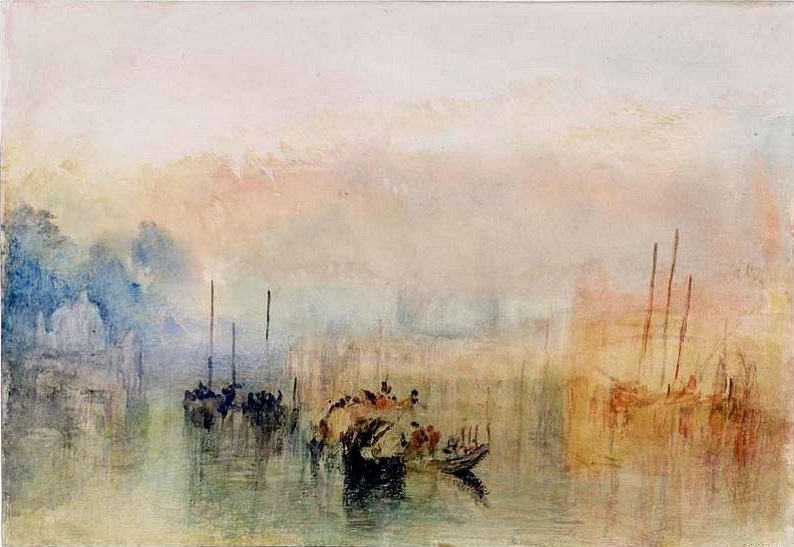 Turner, Venice shipping in the bacino with the entrance to  the Grand Canal