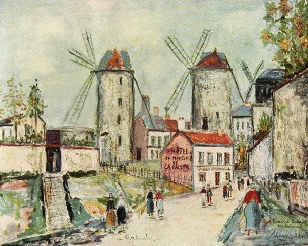 Moulins de la Butte Montmartre par Utrillo