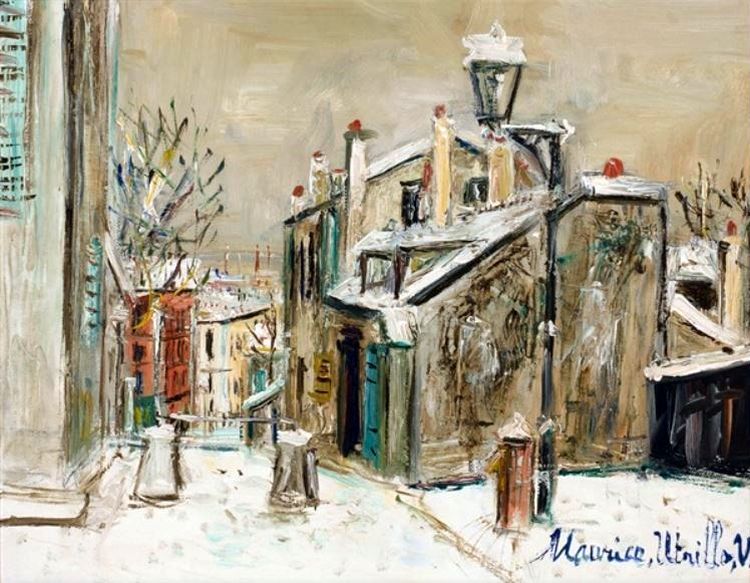 Maison e Mimi Pinson  sous la neige par Utrillo