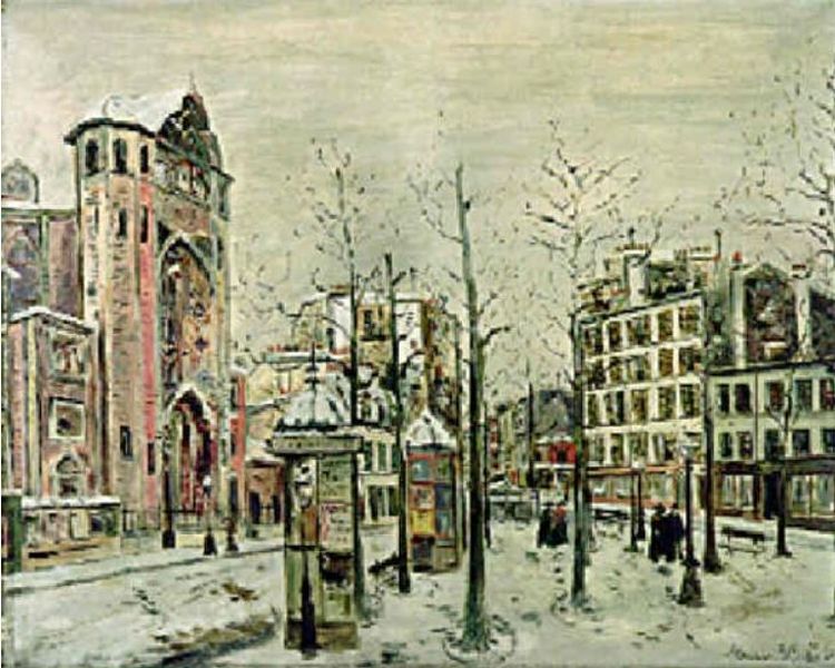place des Abbesses  par Utrillo
