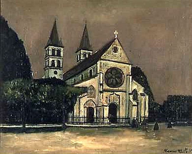 &eacute;glise Notre-dame de melun par Utrillo