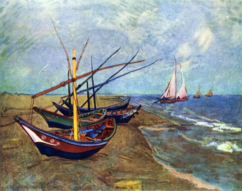 Bateaux de p&ecirc;che aux Saintes-Maries - fishing boats at Saintes-Maries  van Gogh