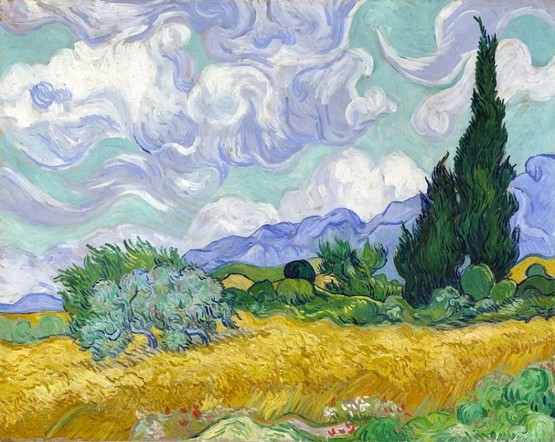 Champ de bl&eacute; avec cypr&egrave;s - Wheat Field with Cypresses Van Gogh 